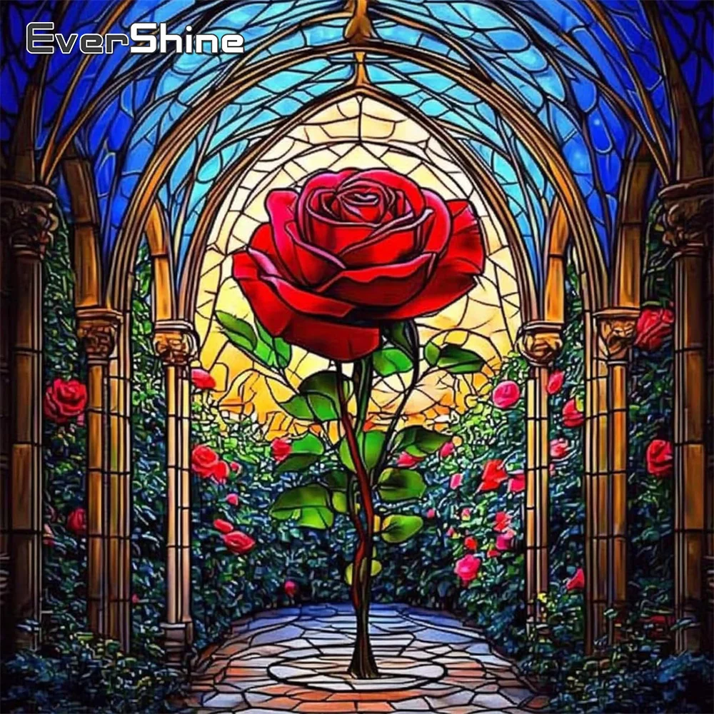 Embroidery Rose Stitch - Evershine 11CT Haft Krzyżykowy Róża Kwiat