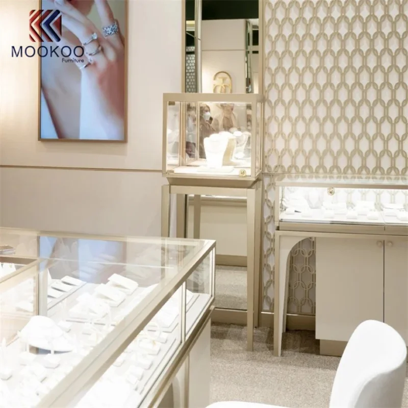 custom.Mdf Jewellry Store Counter Design With Led Light Sale