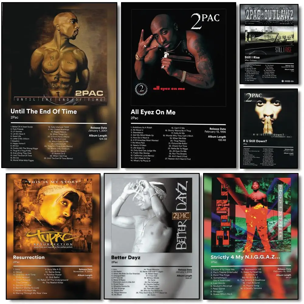 Póster del rapero 2Pac T-Tupac Amaru Shakur, póster moderno, arte de pared estético, estampado moderno para decoración del hogar, regalo para dormitorio