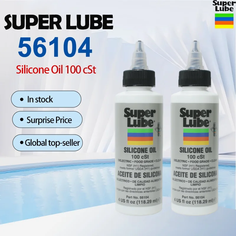Original SUPER LUBE 56104 Silicone Oil 100cSt Resistance to Oxidation Hydrolysis Ageing 3OZ