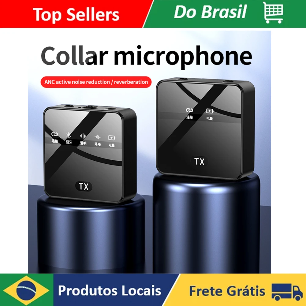 Microfone sem fio Bee Redução de Ruído Rádio Trigo Rede Red Live Stream Microfone Telefone Móvel Camera Profess