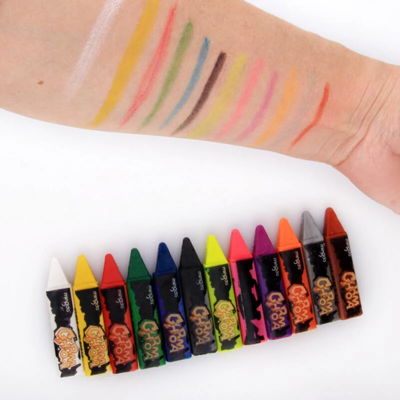 6/12 Farben Gesicht Farbe Set DIY Körper Malerei Buntstifte Halloween Kosmetik Werkzeug