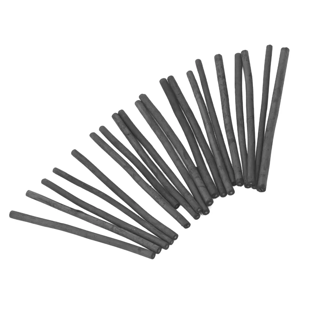 20PCS Bucket Packed Charcoal Sticks Smooth Mark Smudge Friendly Effect Sketch Charcoal Rods Soft Textured Rods