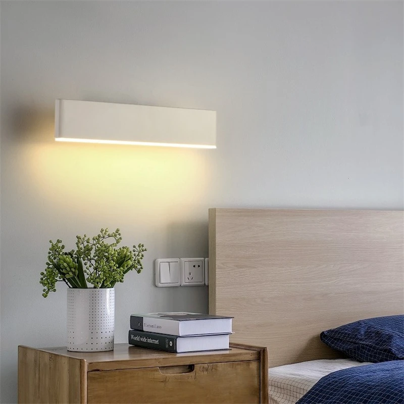 Imagem -05 - Nordic Indoor Led Wall Lights Iluminação de Cabeceira Art Sconce Sala de Estar Estudo Leitura Lâmpada de Parede Branco Preto Luz Dourada