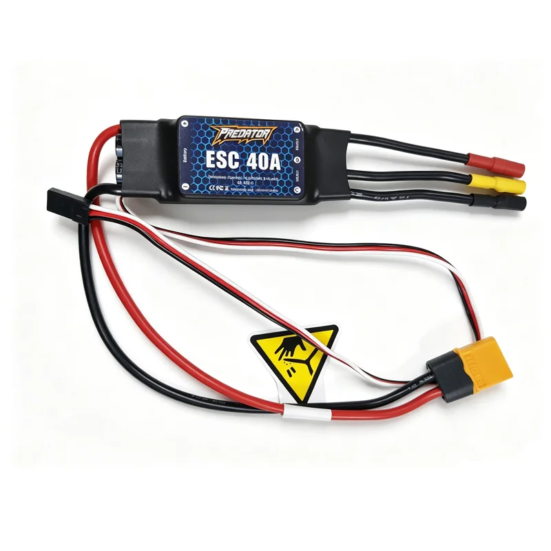Predator 40A Brushless ESC by FMS, 2~4S LiPo Battery, 3A 5V Switched BEC, Supports Reverse Thrust for RC Plane