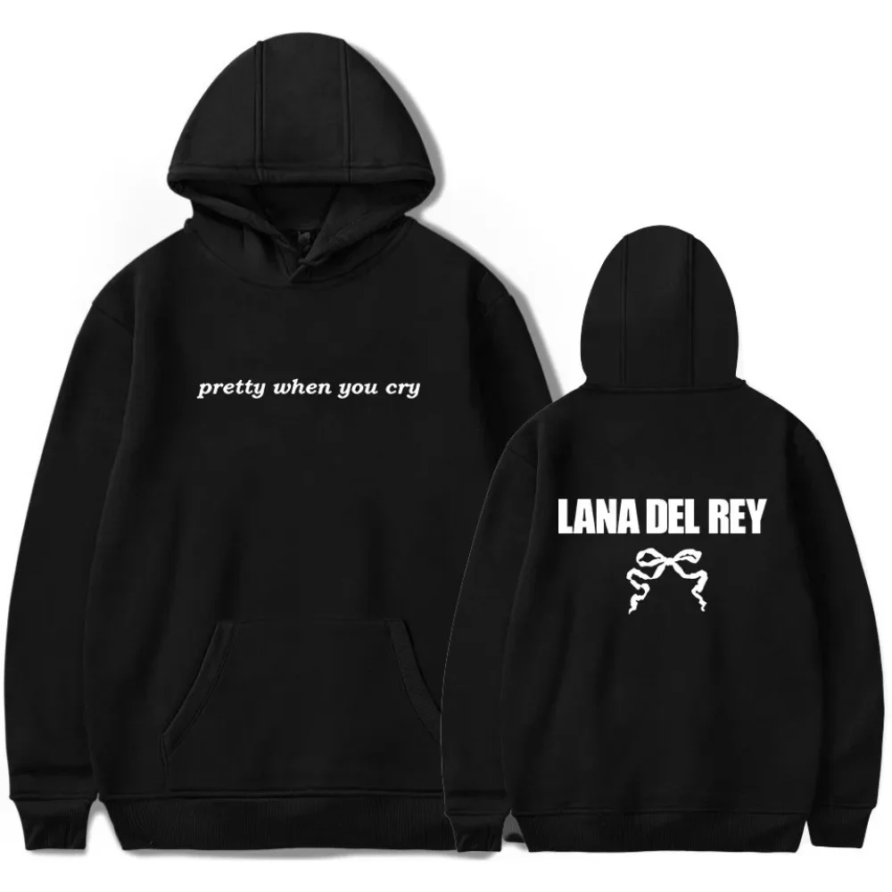 Umweltfreundliche Lana del grau Pretty When You Cry Merch Hoodies Unisex Kapuzenpullover Lässiger Streetwear Anime Hoodie