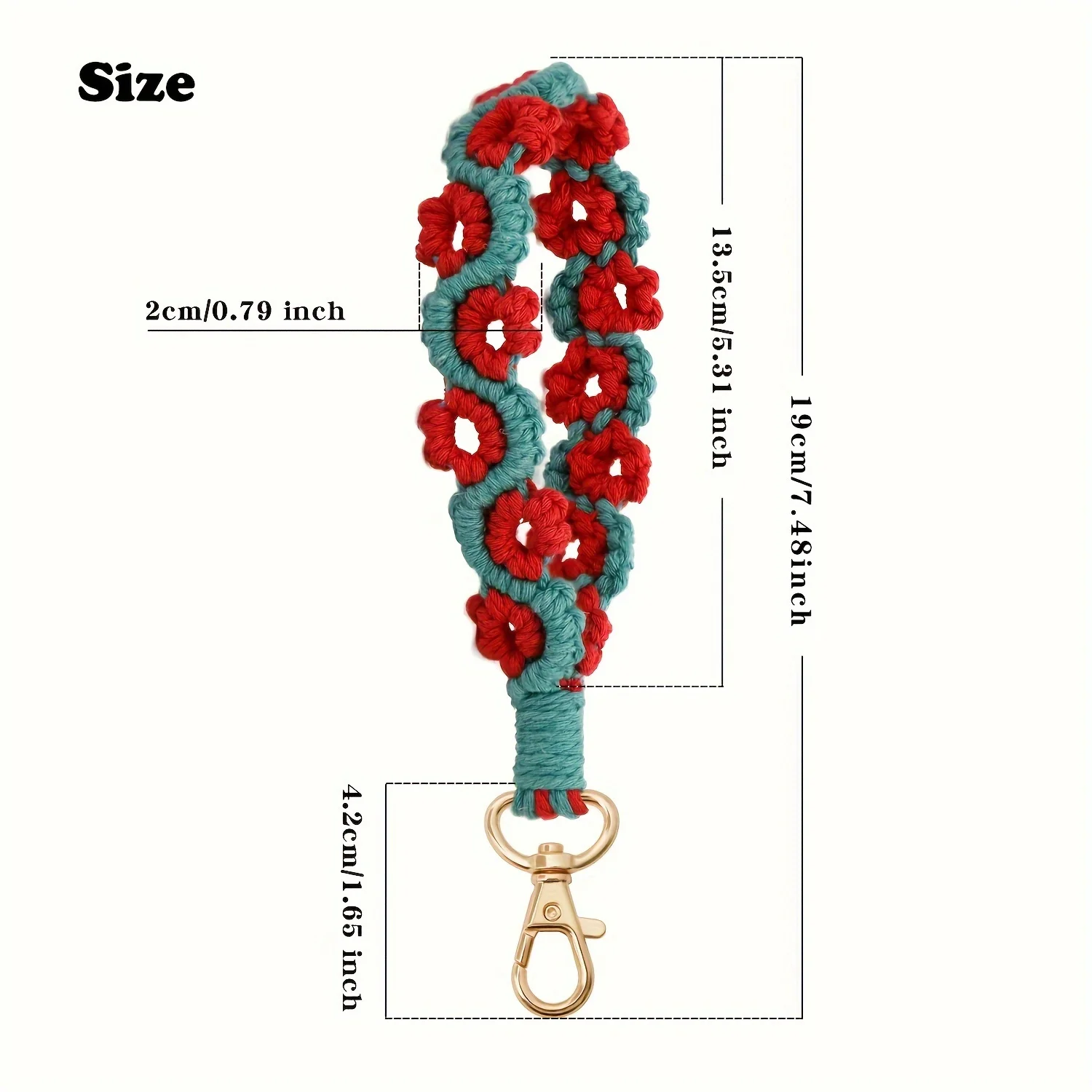 Mobile Phone Lanyard Braided Two-Color Roses Wrist Strap Keychain Lanyard for Wallet Keys Keychain Hanging Rope Cell Phone Strap