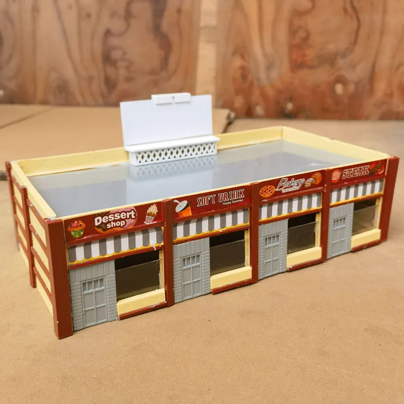 1Set Ho Scale Model Shopping Mall Model Supermarket Sand Table Buliding Material Scale Kit 1:87 Model Train Railroad Layout