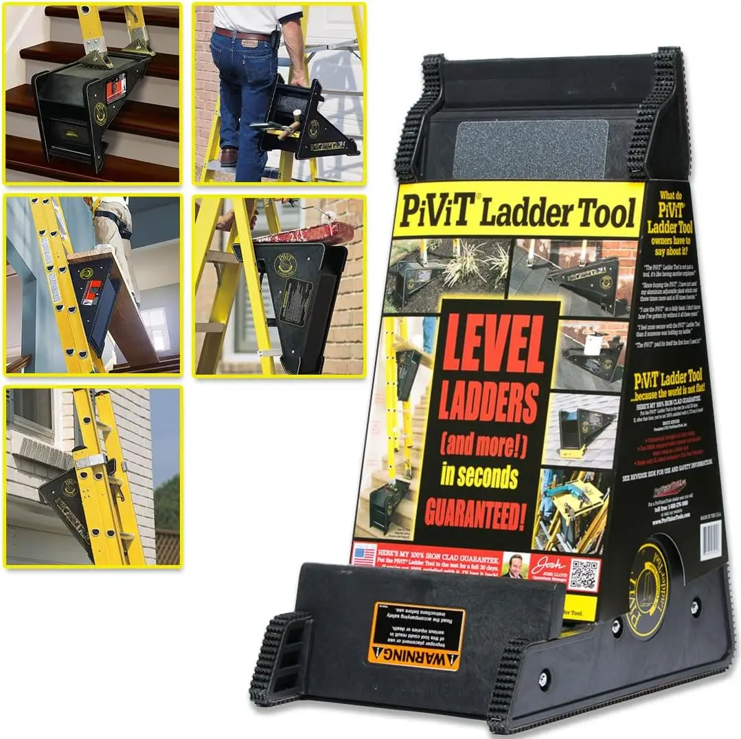 Made Original PiViT® LadderTool: Multi-Use Ladder Leveling Tool by ProVisionTools, Inc.™ Recognized Safety Record Spanning 27 Ye