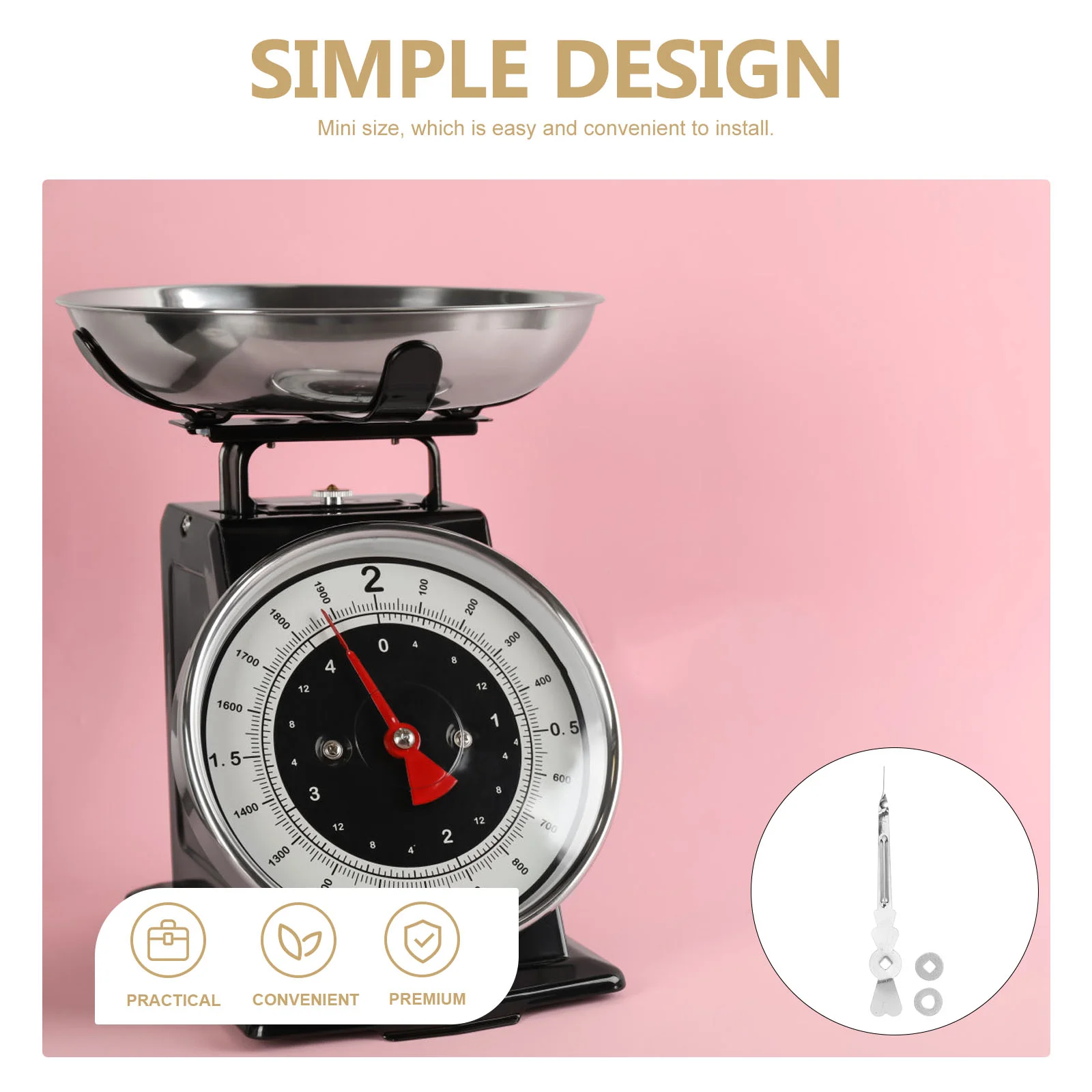 Stainless Steel Weighing Scale Pointer Replacement Parts for Balance Clock Scales Easy Install Mini Size