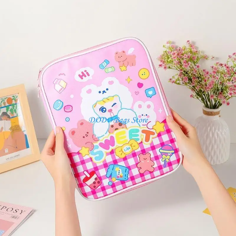 E8FB Máy tính xách tay hoạt hình Hàn Quốc tay áo giả bằng da mang theo hộp đựng hộp đựng túi khóa 9,7-11 inch