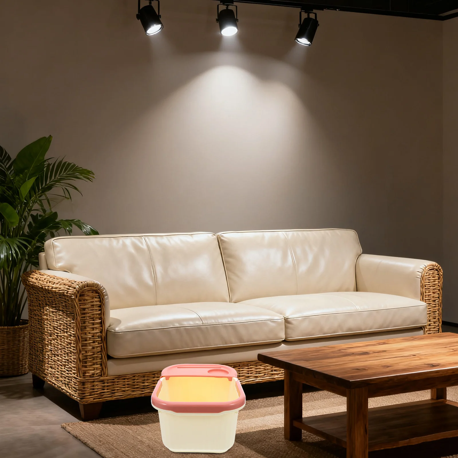 

Beige Foot Bath Basin Plastic Pedicure Spa Tub Travel Soak Bucket Deep Massage Comfort Insulation Design Foot Washing Bucket