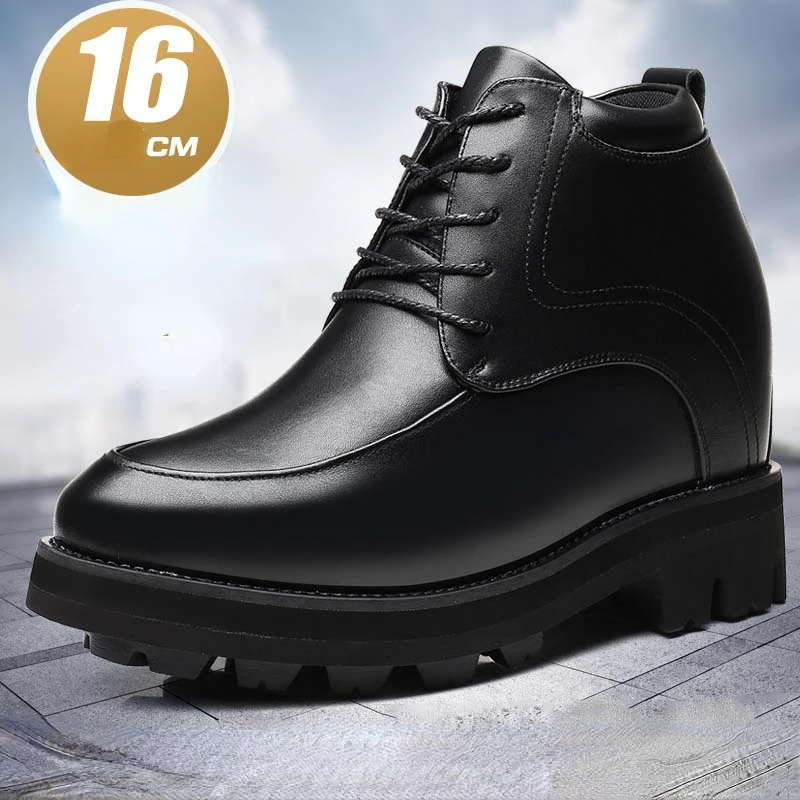 Chaussures de moto en cuir invisibles pour hommes, rehaussement de 16cm, banquet de mariage, bar, occasions spéciales, chaussures d\'ascenseur en