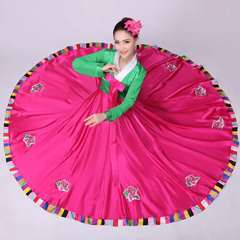 Vestido Hanbok Coreano Tradicional para Feminino, Alta Qualidade, Multicolor, Folk, Traje De Dança, Vestido De Festa