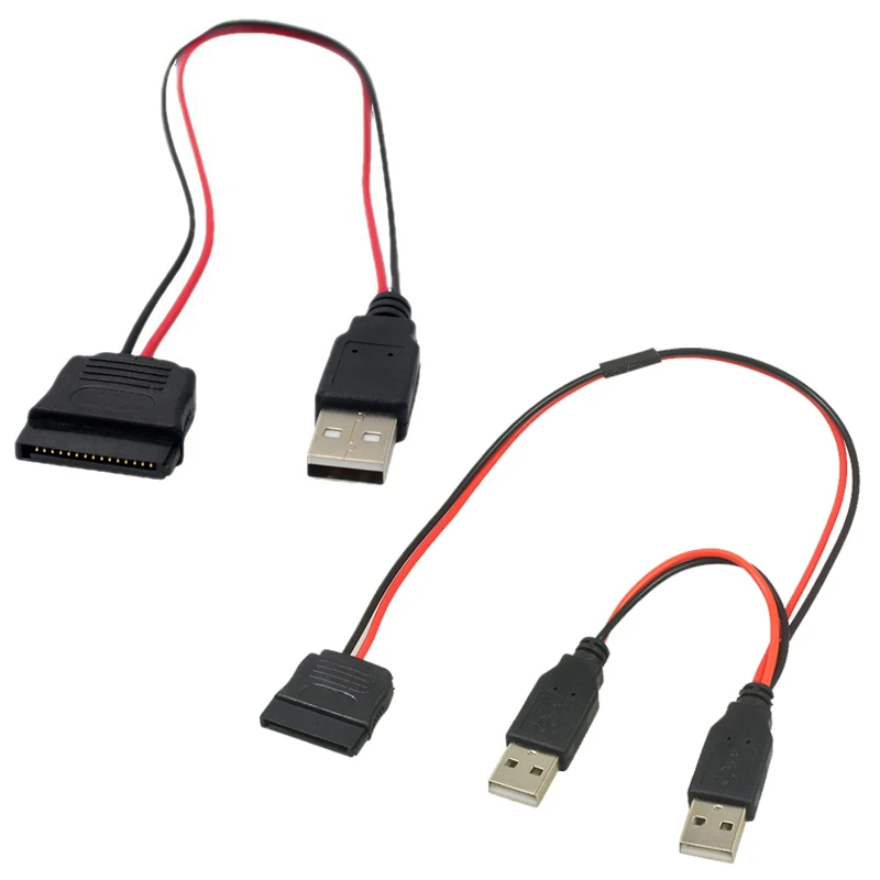 1PCS USB Male to 15Pin SATA Female Adapter Power Cable Cord 18AWG 30cm for Laptop 2.5 Hard Drive HDD SSD