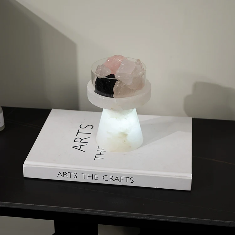 Hot Sale Home Decor Indoor Bedroom Living Room Home Decoration Aromatherapy White Glass Marble Atmosphere Lamp Diffuser