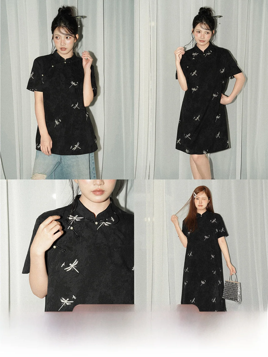 

New Chinese Sle ort Sve Dragoy Pattern Dr JINGU Jingan Ling Long Top And Dr Fem Clot...