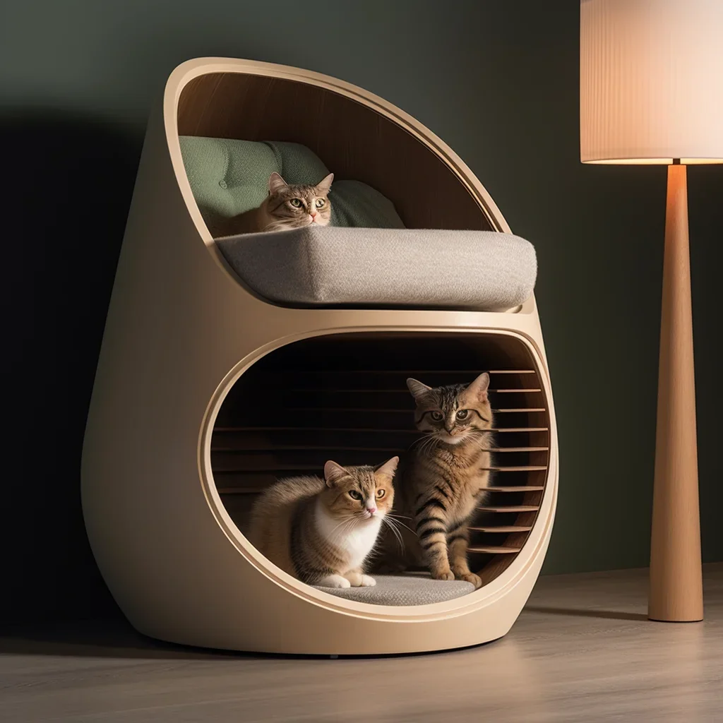 Qifu-Lit de luxe moderne pour chat, impression 3D, meubles pour animaux de compagnie, table, maison, appartement, matériaux respectueux de l'environnement