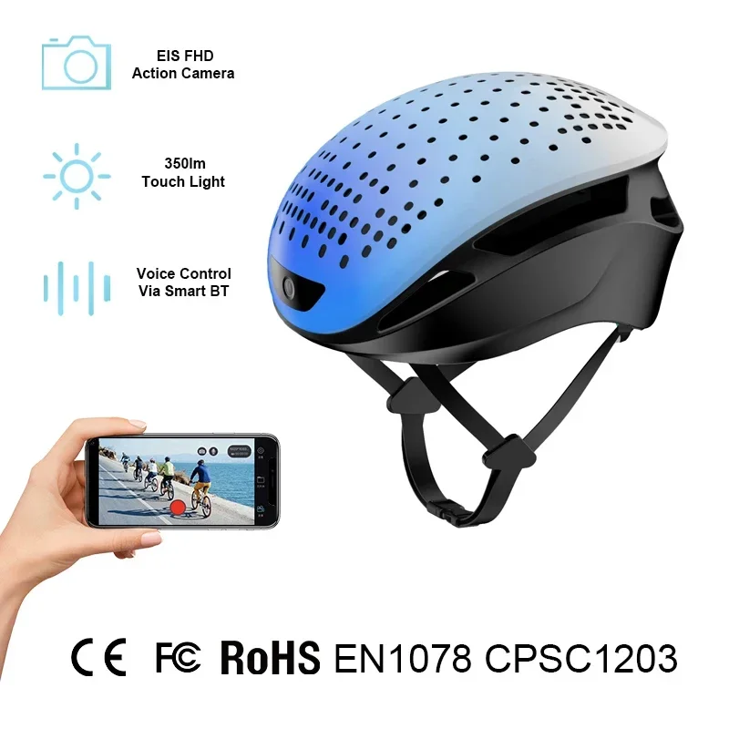 Casco Bicicletas Mtb Hombre Smart Bike Helmet 1080P Camera Para Casco Con Luz Led Light Camara Ciclismo Capacete Bicycle Hombre