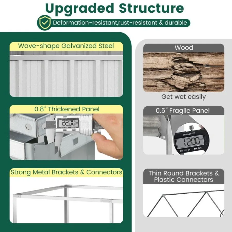 سرير حديقة مرتفع مجلفن مع غطاء دفيئة #5