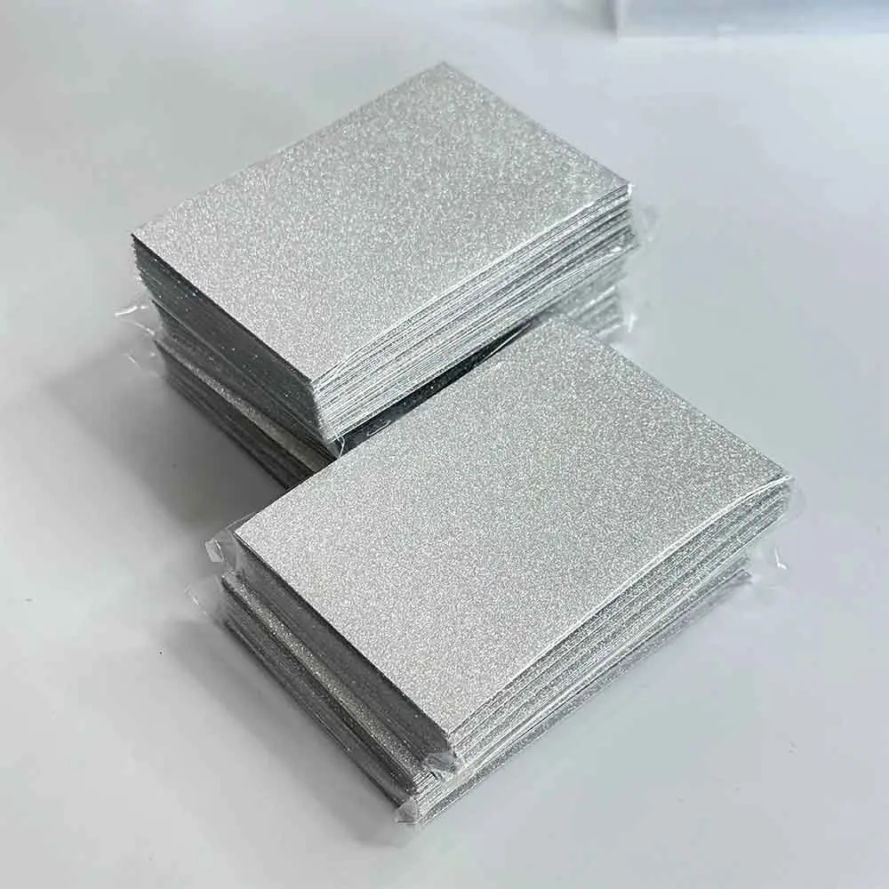 50pcs Simple Silver Photocard Sleeve Glitter Anti-Scratch Card Holder Holographic Shining Card Protectors Photocard view 4