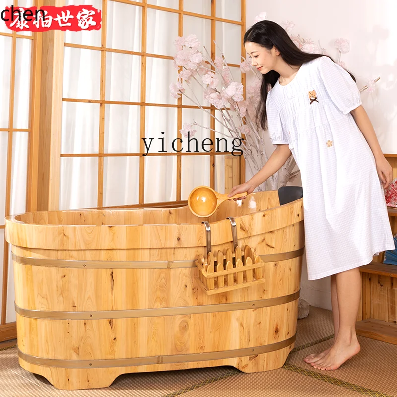 Fumigation Bath Wooden Bucket Bath Bucket Armrest Adult Full Body Bath Tub Adult Sweat Steaming Bucket