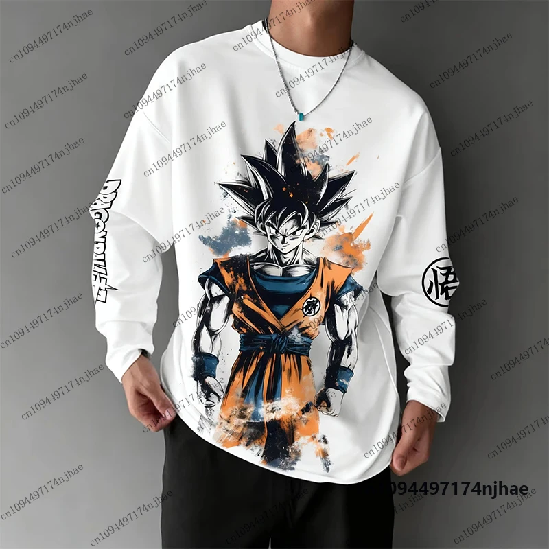 2026 Herbst Neues Dragon Ball Wukong Print Langarm-T-Shirt für Herren und Damen, lässige Streetwear, Herrenbekleidung, lockere Oversize-Oberteile – Detail 3