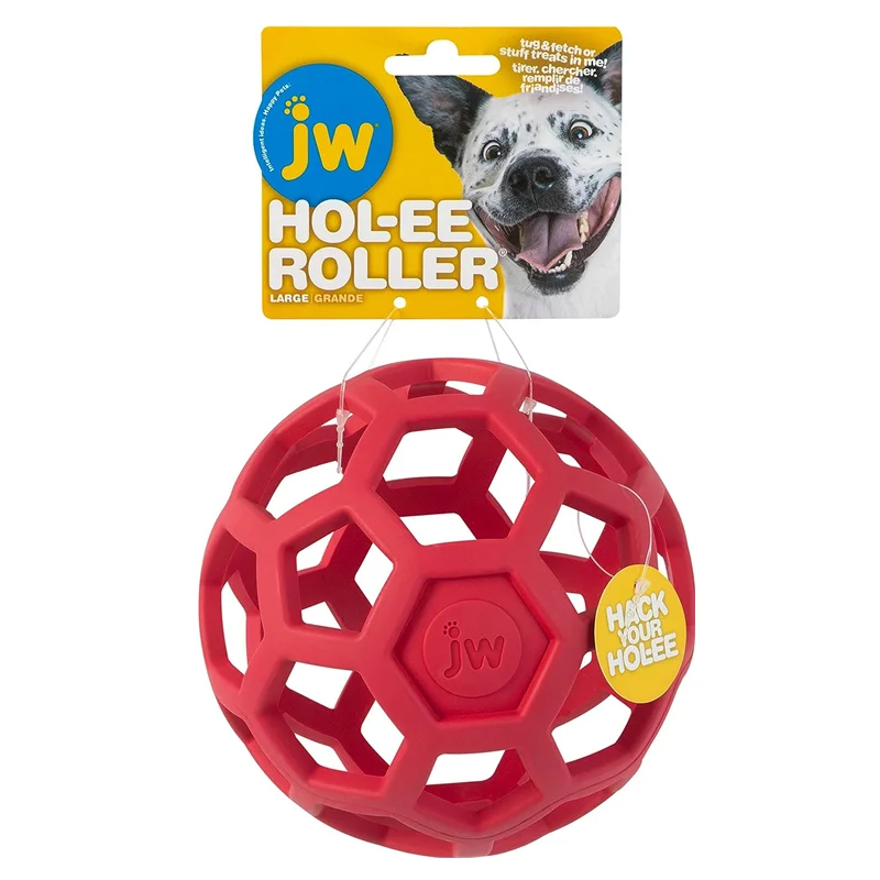 JW Hol-ee Roller Dog Fetch Treat Dispenser Puzzle Ball