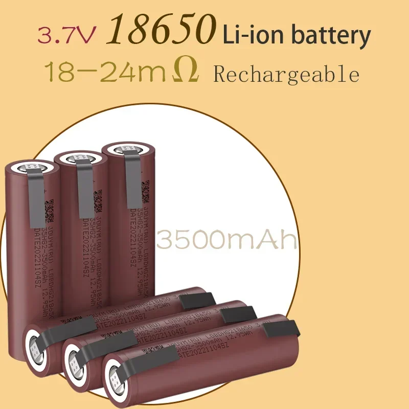 18650 battery 35HG2N 3500mAh Li-ion Battery 3.7V high discharge power cell+Welding nickel sheet