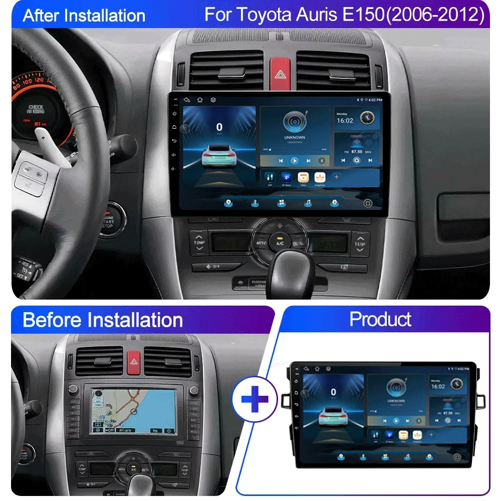 Picture 3: Car Radio Android 16 For Toyota Auris E150 2006 2007 2008 2009 2010 2011 2012 Multimedia Stereo Player Wireless Auto Carplay DVD