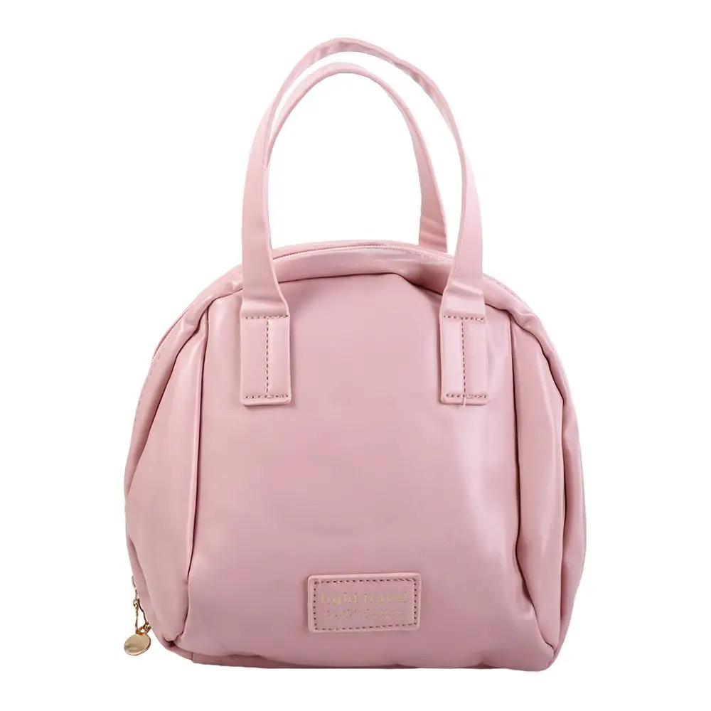 

Fashion Zipper PU Leather Cosmetic Bag Shell Bag Handbag Makeup Pouch Bag Korean Style Large Capacity Small Square Bag Shopping