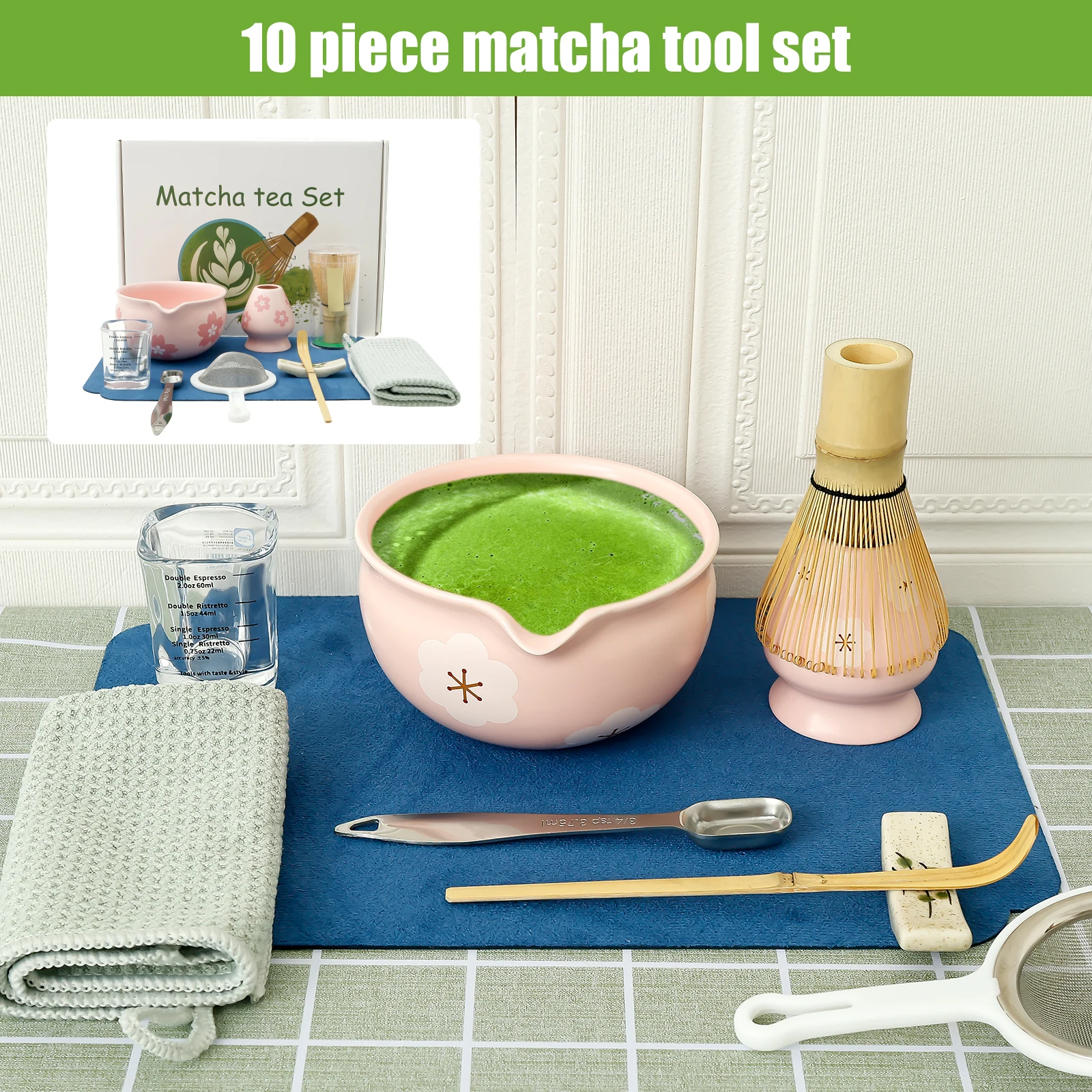 

Керамический чайный сервиз Матча. Гладкий элегантный набор аксессуаров для чаши Матча. Легко чистится и использовать японский набор для приготовления чая для домашнего использования.