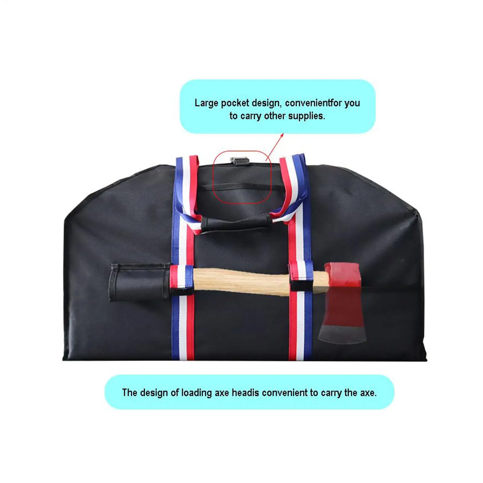 Bolsa de mano impermeable para portador de leña, con correa de hacha y asas, tela Oxford 600D, resistente, para estufa y chimenea