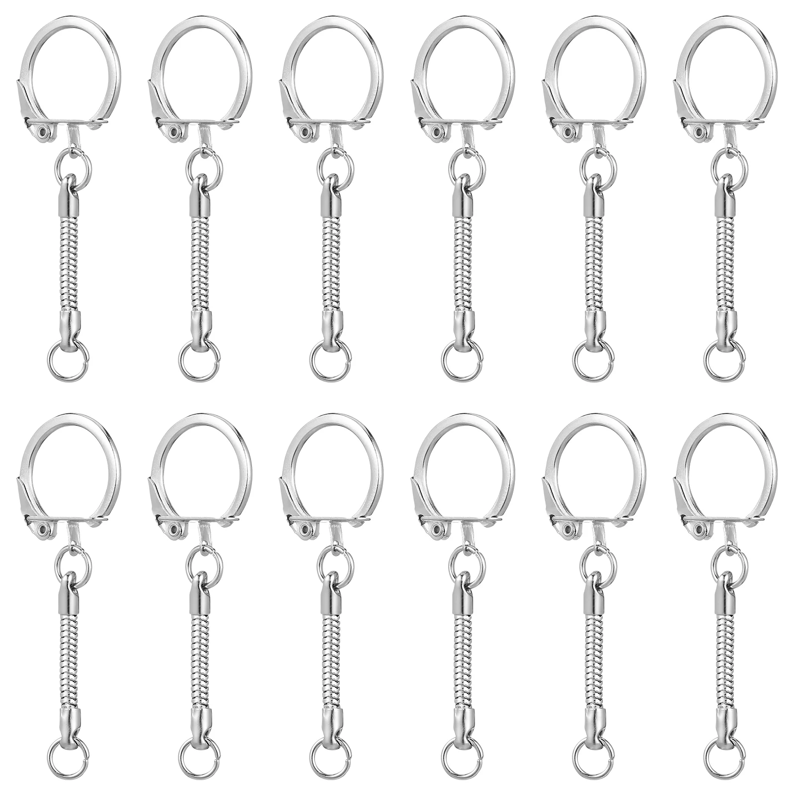 

30pcs Snake Chain Key Ring Key Chains Bag Charms DIY Craft Silver Snake Key Chain Snake Key Ring