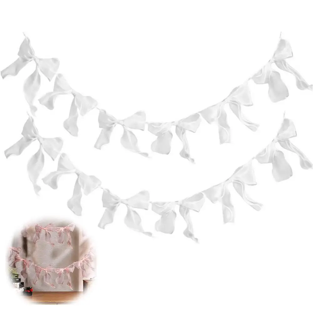 12 Stück elegante rosa Schleifengirlande für Kindergeburtstage, Hochzeiten, Brautpartys, Babypartys, Wanddekoration, hängende Ornamente ﻿ – Detail 2
