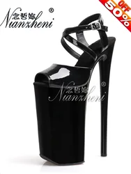 Big Size Peep Toe Sexy Fetish 26cm Stripper Heels Pole Dance Platform Sandals Exotic Dancer Nightclub Elegant Womens 10Inch New