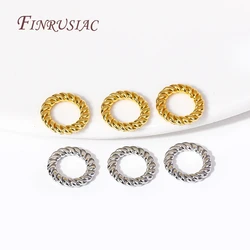 18K Gold Plated Alloy Metal Round Twist-Style Closed Ring Connectors For DIY Jewelry Making Supplies Accessories