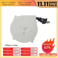 Automatic Retractable Power Reel Cable 220v Camping Wires Power Reel Cable Sleeves US EU UK AU Plug Reel Cable