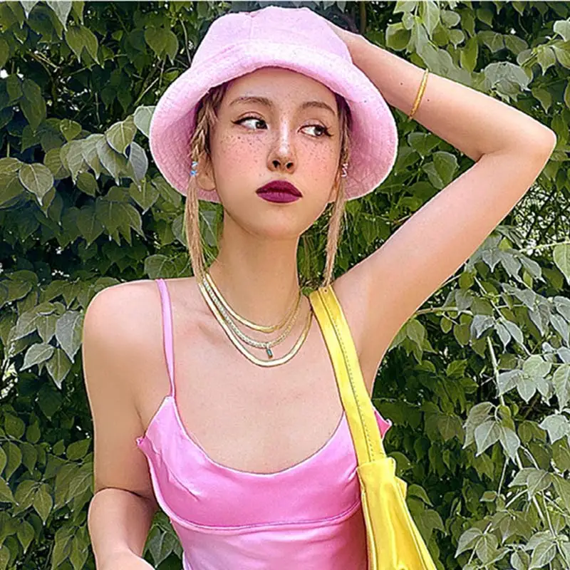Neutral Style Solid Color Towel Fabric Fisherman Hat Outdoor Sunscreen Hat Simple Casual Solid Color Basin Hat Fashion Dressing