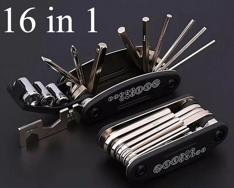 

New 16 in 1 Multifunctional Folding Screwdriver Set Wrench for Household Use Universal Hexagonal Wrench Outdoor Repair Tools