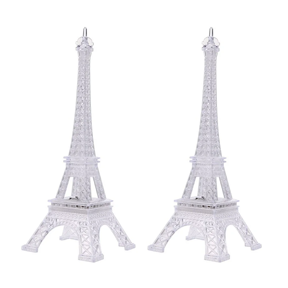 2 قطعة برج ايفل LED ضوء الليل مصباح طاولة أنيق 6x6x13 سنتيمتر مثالية لديكور المنزل عيد ميلاد الذكرى الزفاف هدية #5