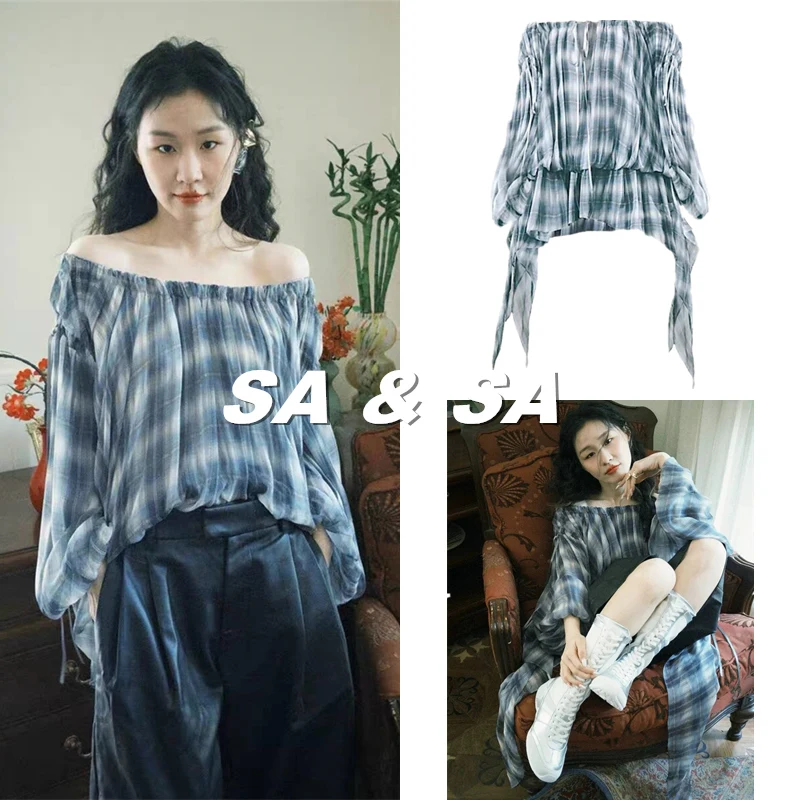 

Женская повседневная дышащая одежда для весны и лета: приталенное платье в клетку с плиссировкой и свободным кроем, стильное и удобное.