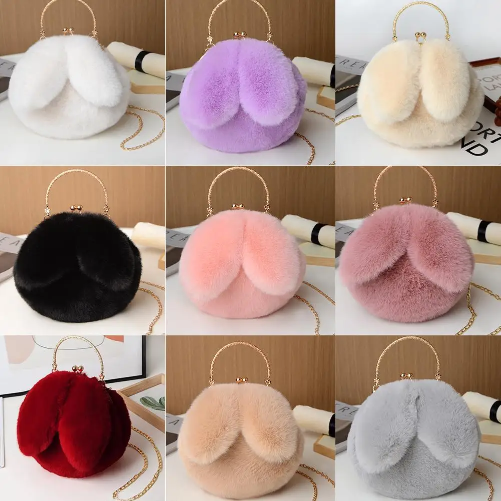 Korean Style Cute Plush Rabbit Crossbody Bag - Women's Fashion Accessory with Unique Ear Design for Purse Lovers