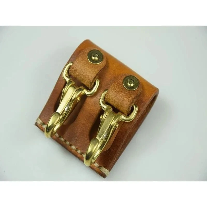 Belt Keychain Solid Brass Belt Loop Key Holder, pure copper Back Clip hooks belt accessories Detachable Keyring DIY Leather Craf