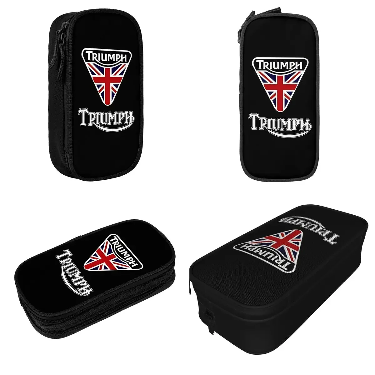 Motorcycle Club Triumphs Pencil Case Motorcycle Enthusiast Pencil Box Pen Box for Student Big Capacity Bag Office Stationery