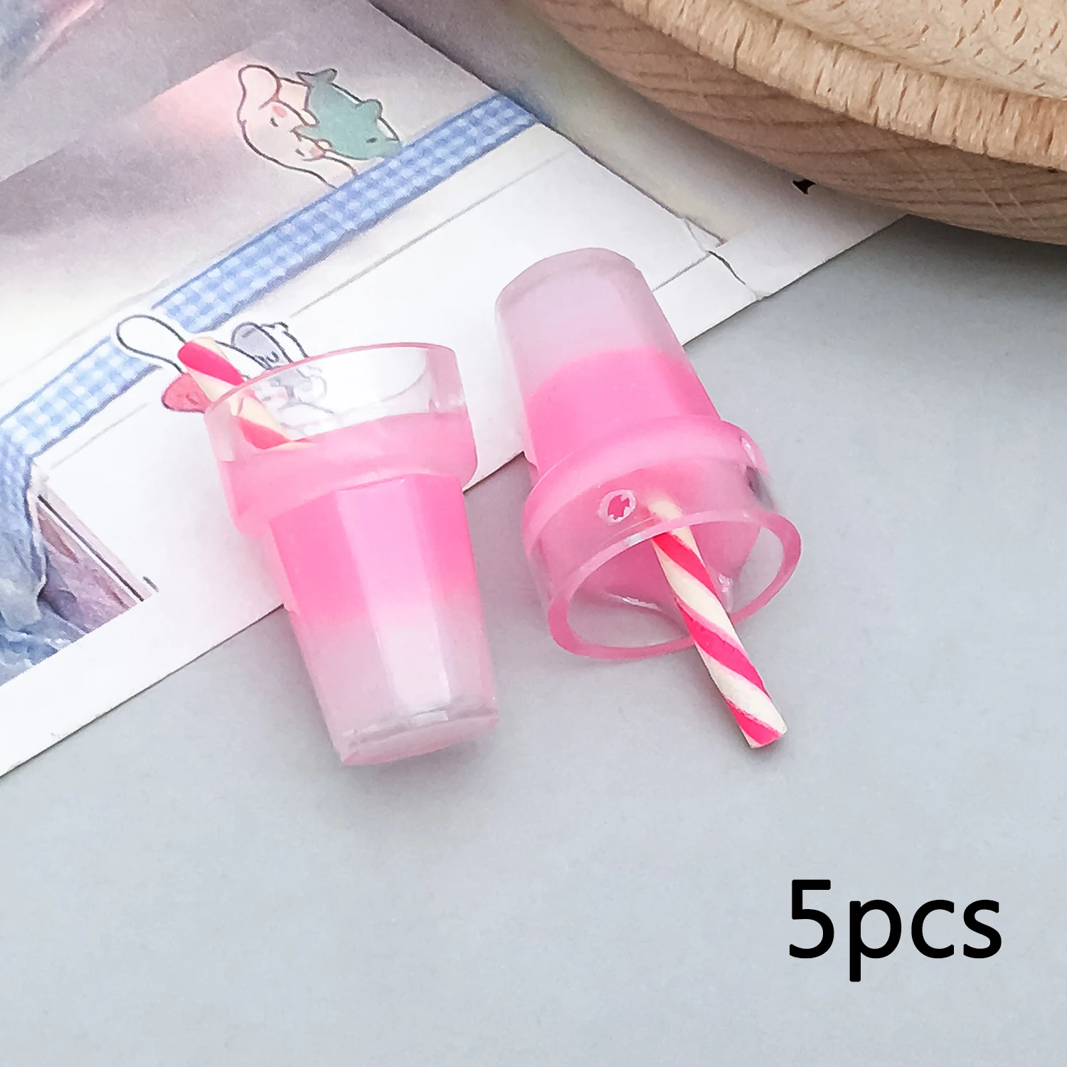 Resin Milkshake Cup Charms for DIY Keychain & Earrings