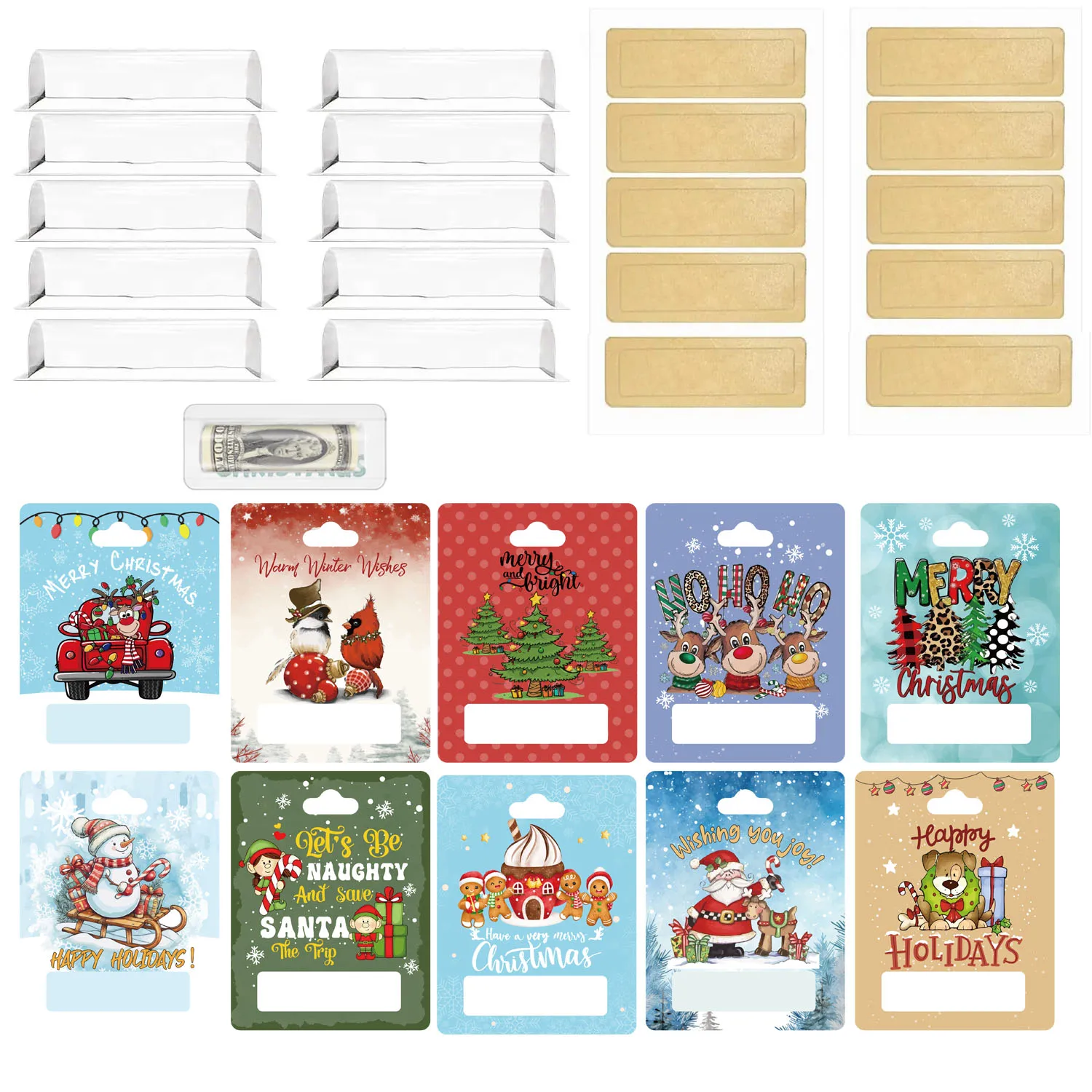 Christmas Money Holder Ornaments For Gifting Cash Checks Variety Of Colors And Designs Of Money Gift Card Christmas Decoration