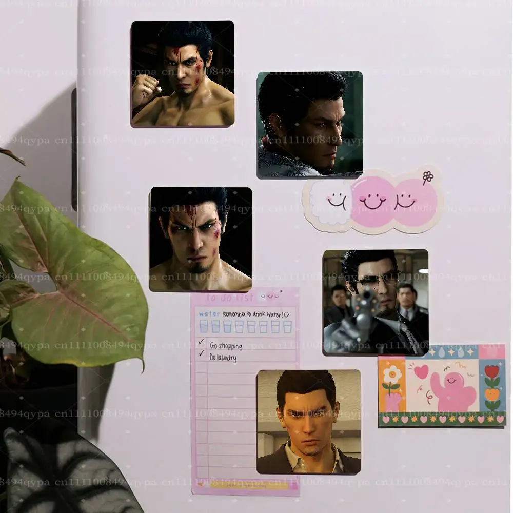 Kiryu L-Like A Dragon Yakuza  Square Decorative Fridge Magnet Printed Magnetic Sticker, Kitchen Refrigerator Decor Souvenir Gift