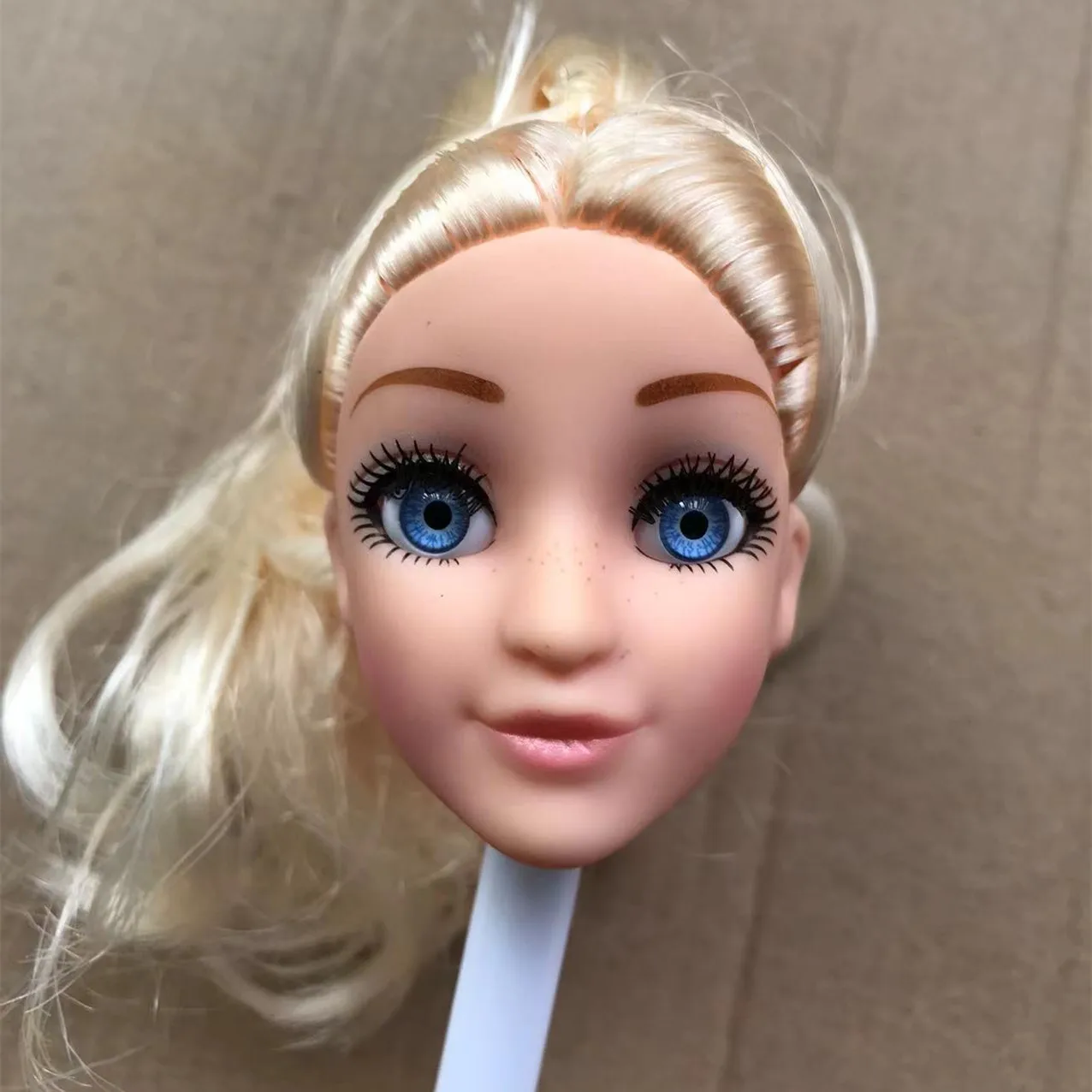 Gläser Augen mit echten Wimpern Puppenköpfe Bunte weiche Puppenteile Weiße Haut Puppenzubehör Mädchen Geschenk Spielzeugfiguren – Detail 19