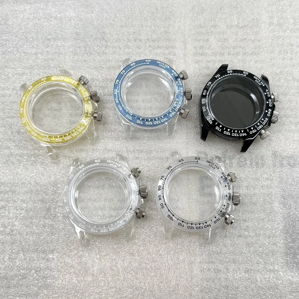 Watch accessories 39mm rubber case, multi-color optional, acrylic glass fitted quartz VK63 movement